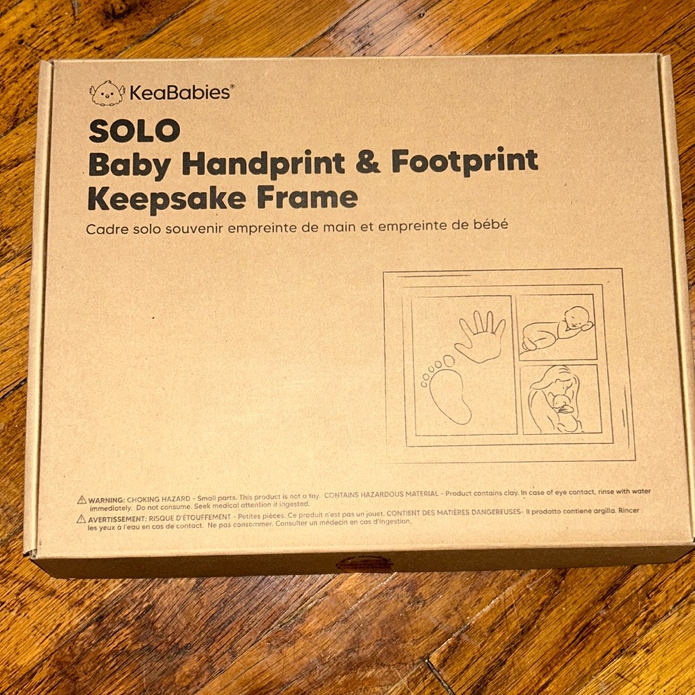 Baby handprint and footprint keepsake frame